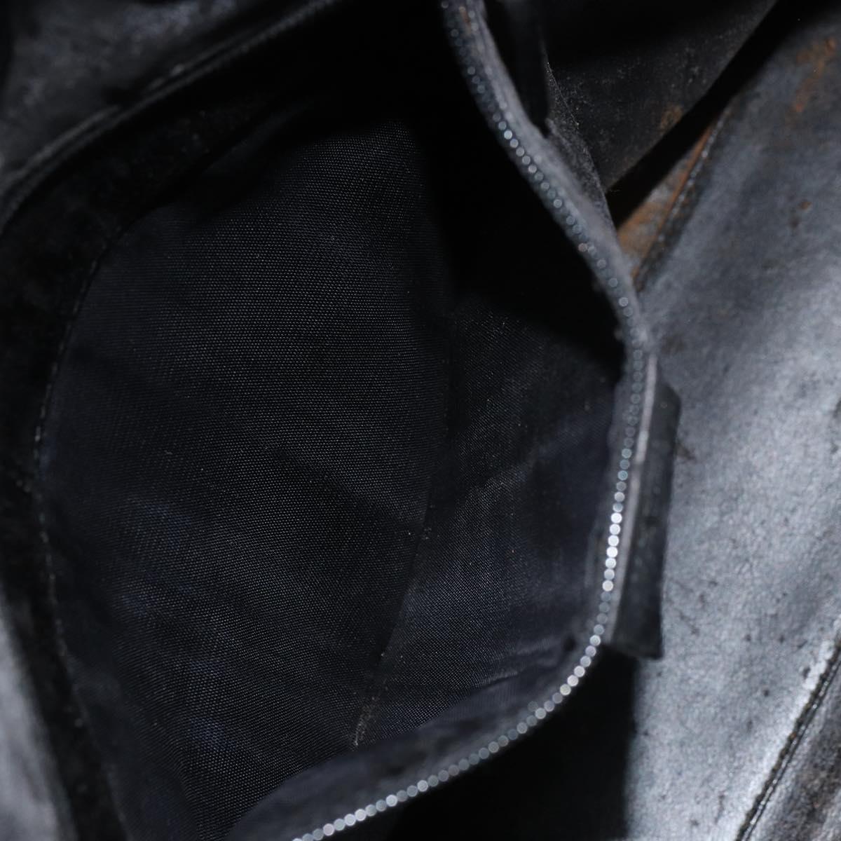 GUCCI Shoulder Bag Leather Black Silver Auth 151719