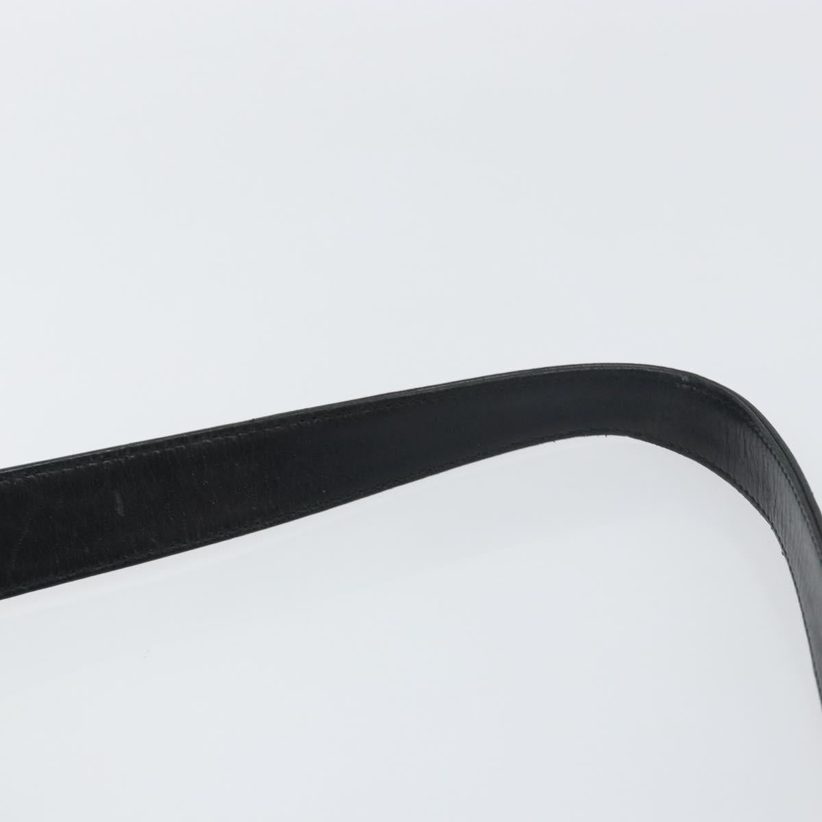 GUCCI Shoulder Bag Leather Black Silver Auth 151719