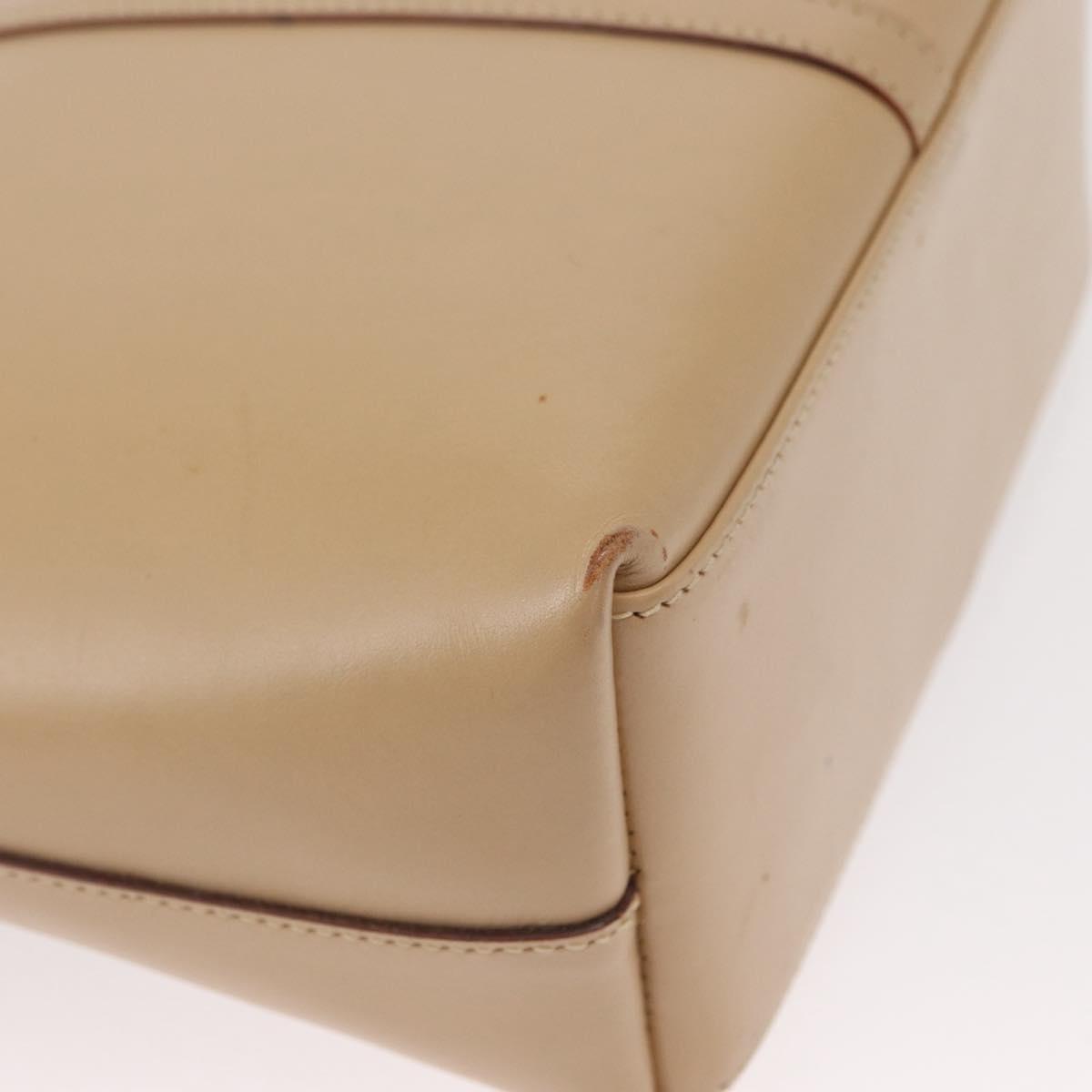 GUCCI Jackie Shoulder Bag Leather Beige Silver 001 3875 Auth 151720