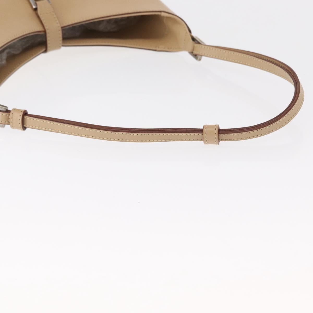 GUCCI Jackie Shoulder Bag Leather Beige Silver 001 3875 Auth 151720