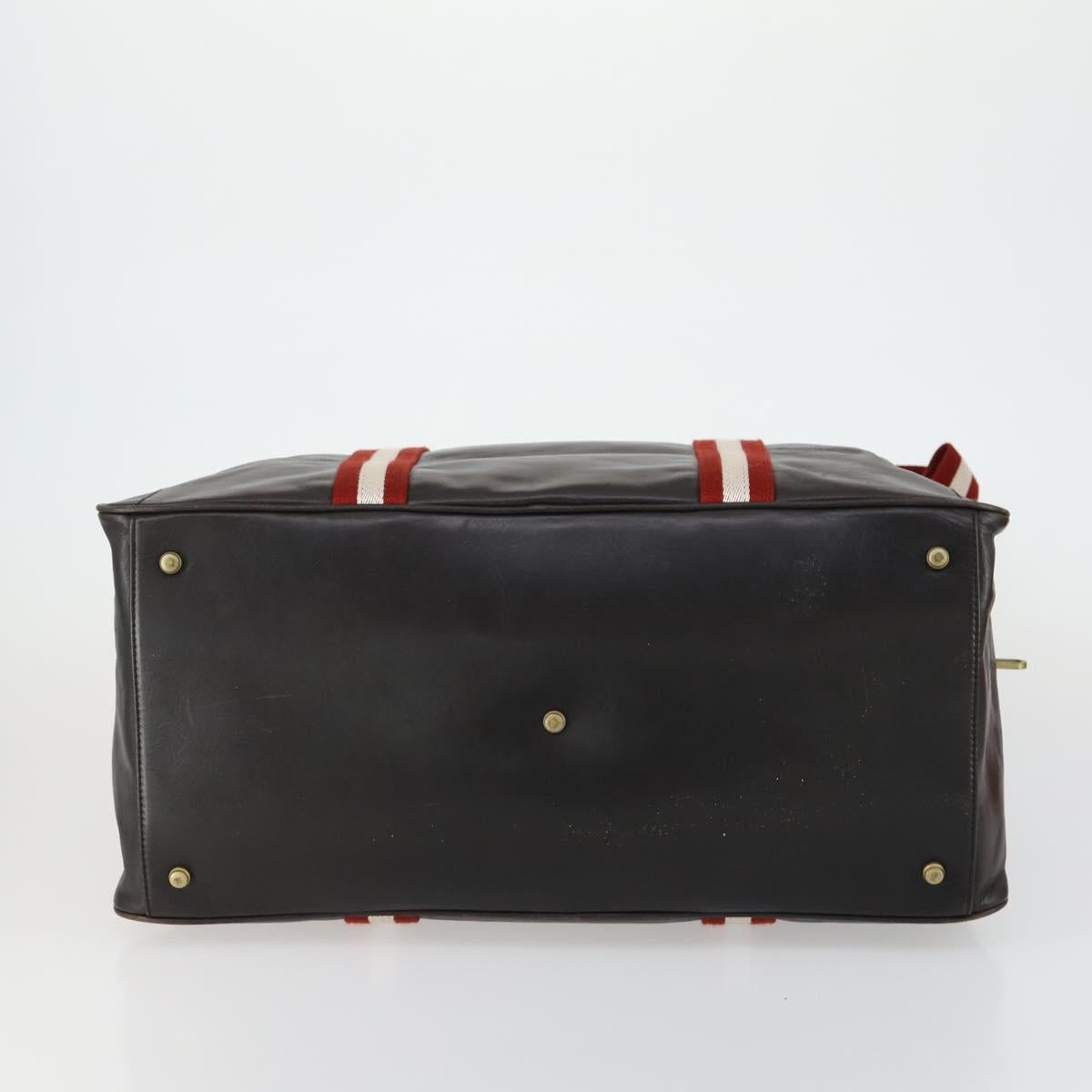BALLY Boston Bag Leather 2way Brown Auth 151721