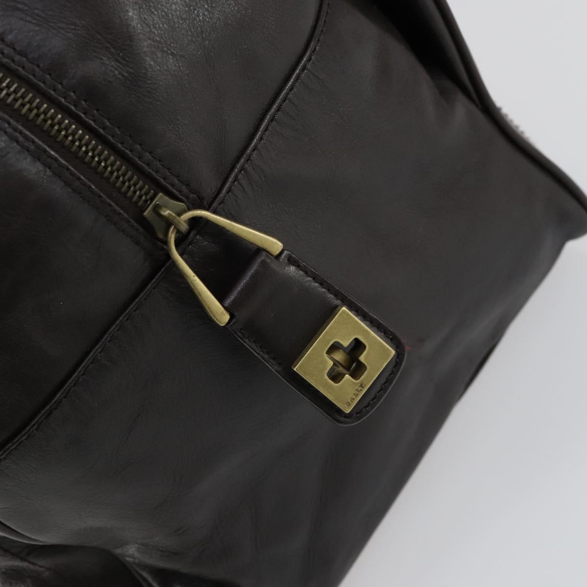 BALLY Boston Bag Leather 2way Brown Auth 151721