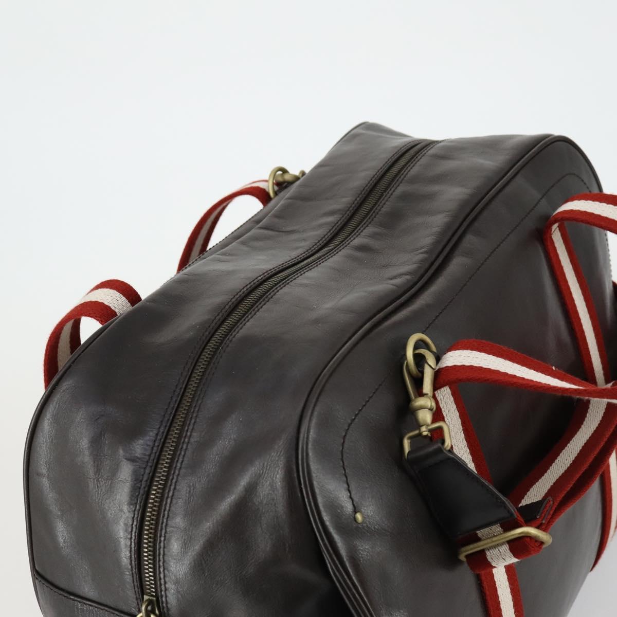 BALLY Boston Bag Leather 2way Brown Auth 151721