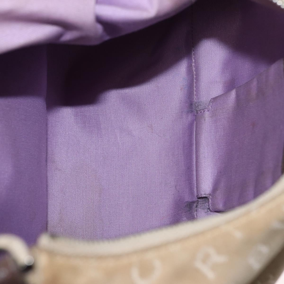 BVLGARI Shoulder Bag Canvas Beige Silver Auth 151725