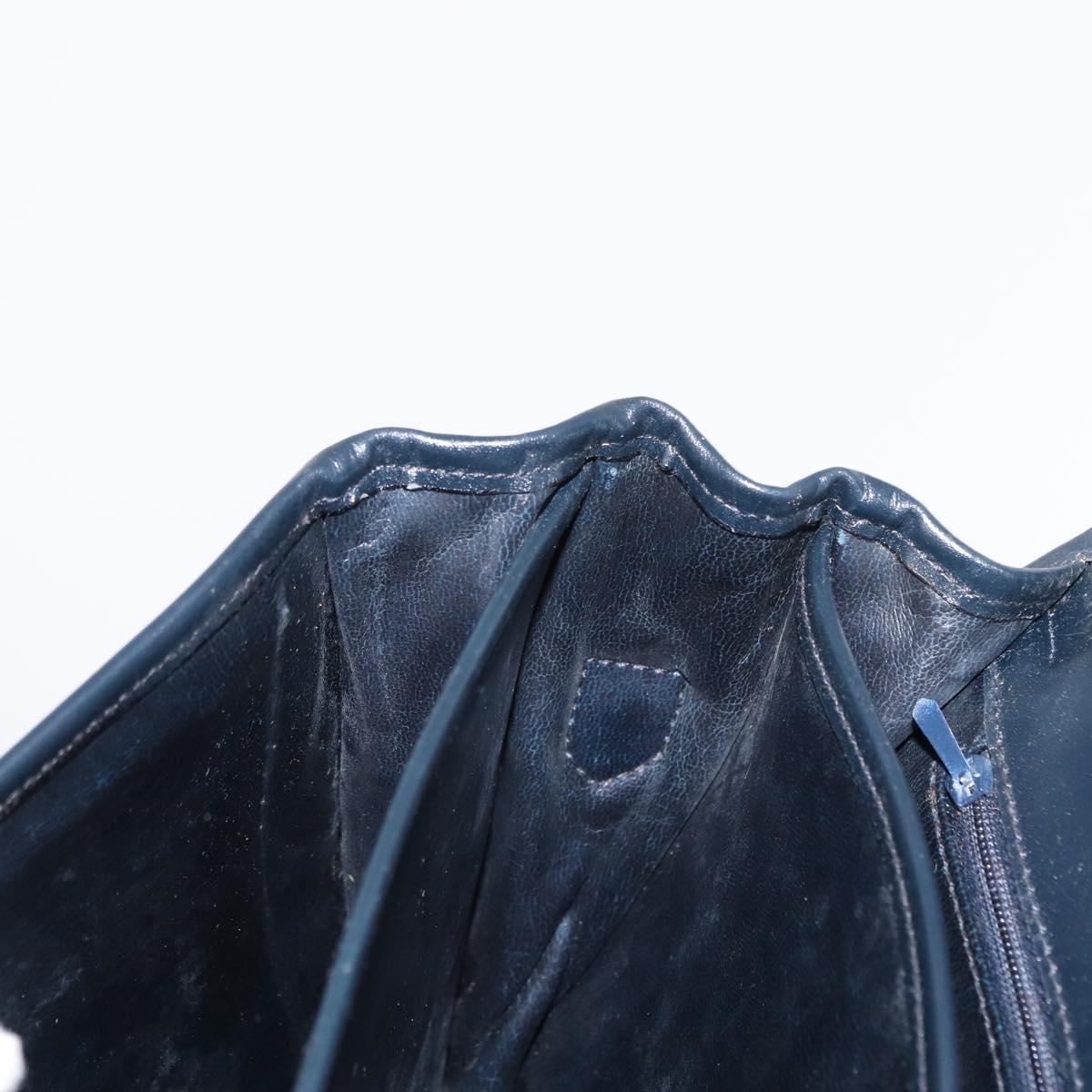 CELINE C Sulky Shoulder Bag Canvas Navy Gold Auth 151728