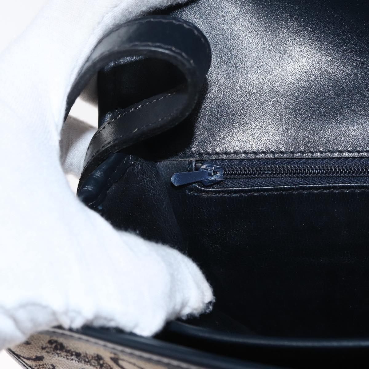 CELINE C Sulky Shoulder Bag Canvas Navy Gold Auth 151728