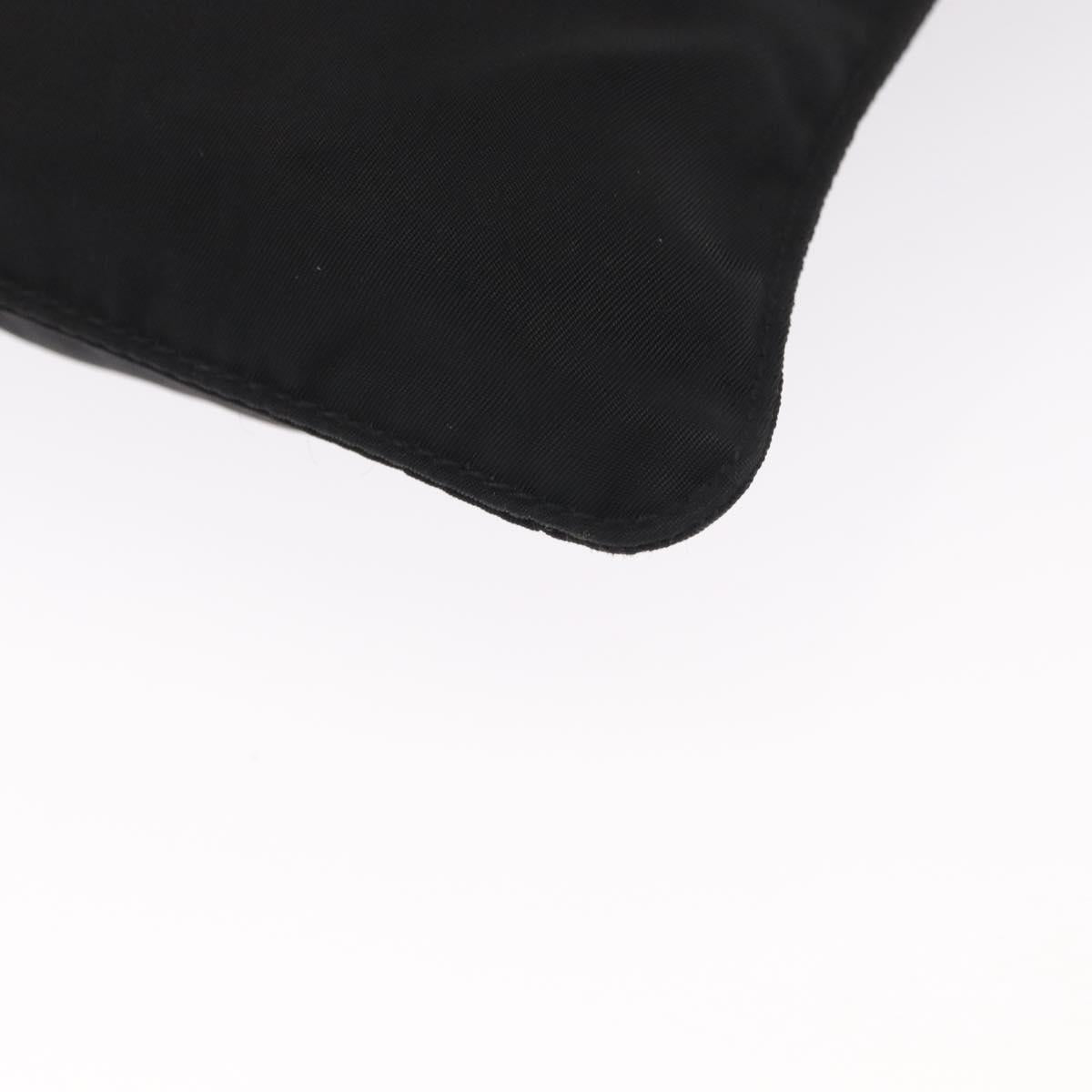 PRADA Shoulder Bag Nylon Black Silver Auth 151729