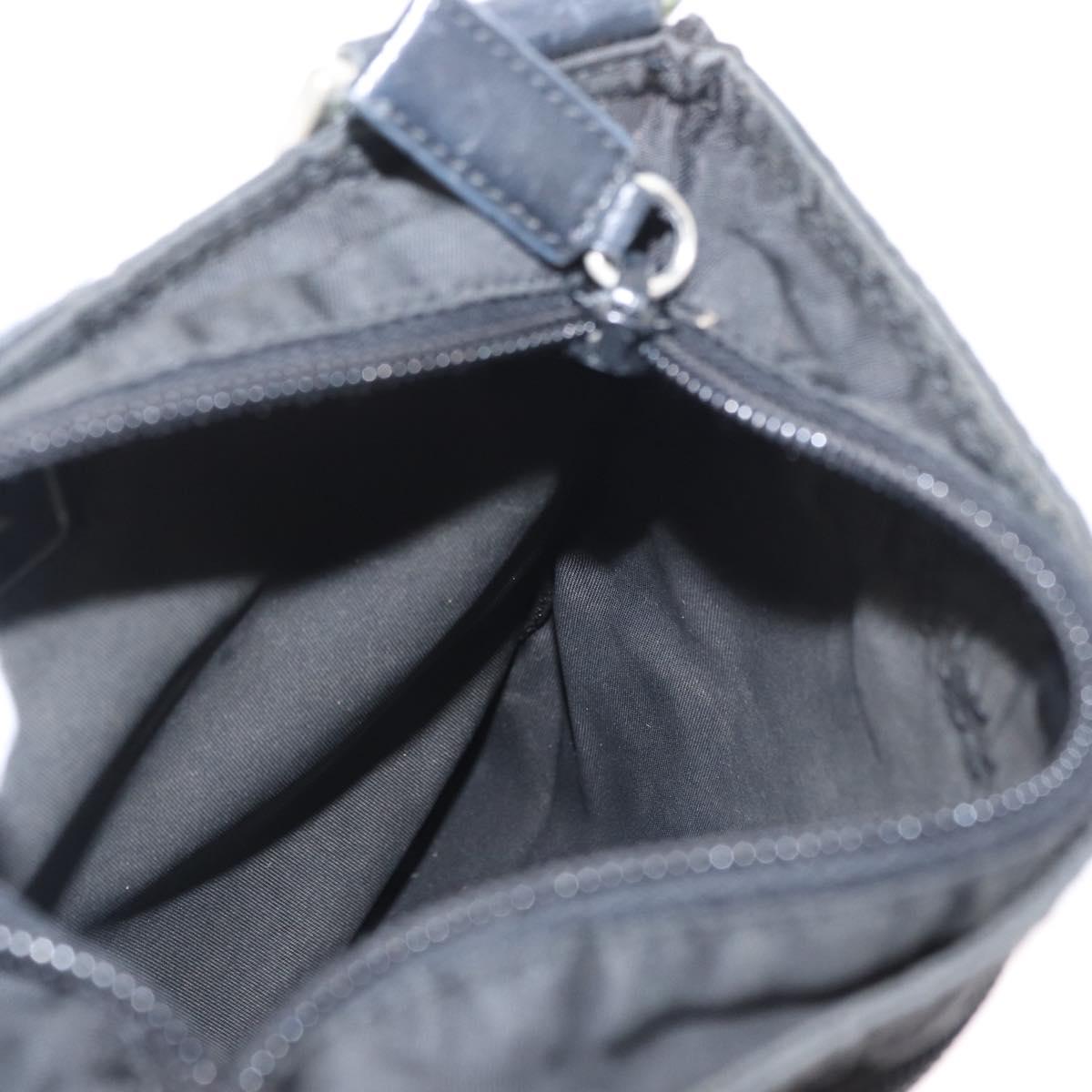 PRADA Shoulder Bag Nylon Black Silver Auth 151729