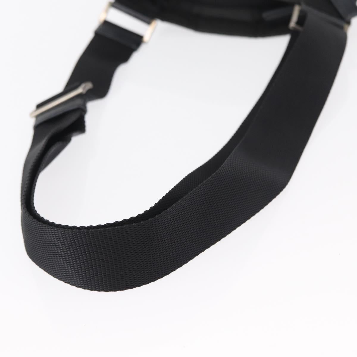 PRADA Shoulder Bag Nylon Black Silver Auth 151729