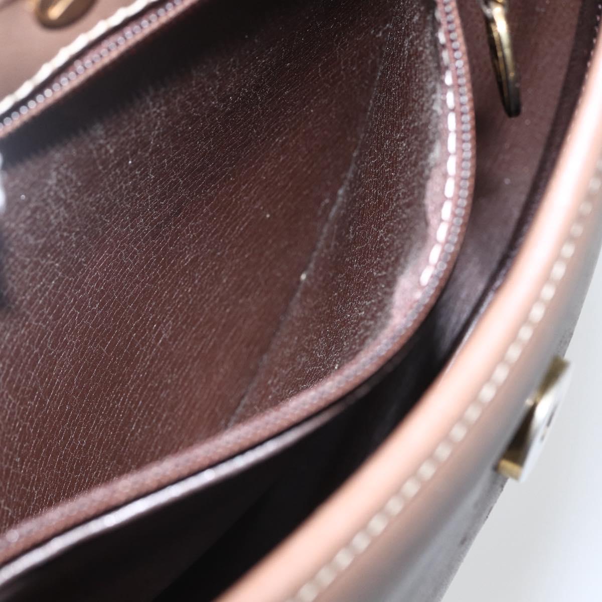 Christian Dior Shoulder Bag Leather Brown Gold Auth 151731