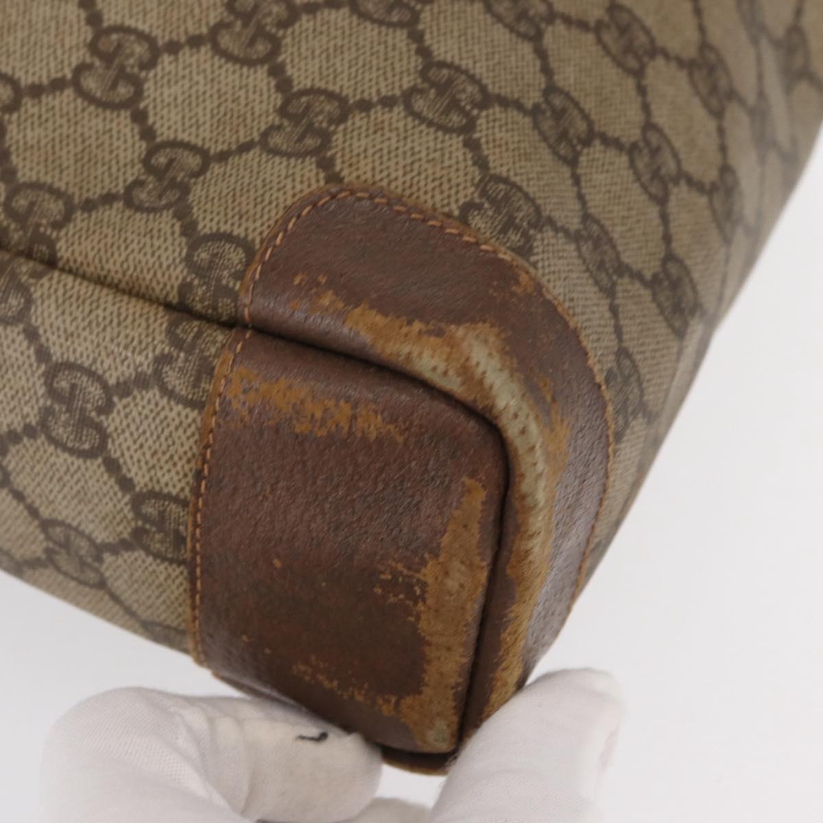 GUCCI GG Supreme Tote Bag PVC Beige Gold 002 123 0035 Auth 151735