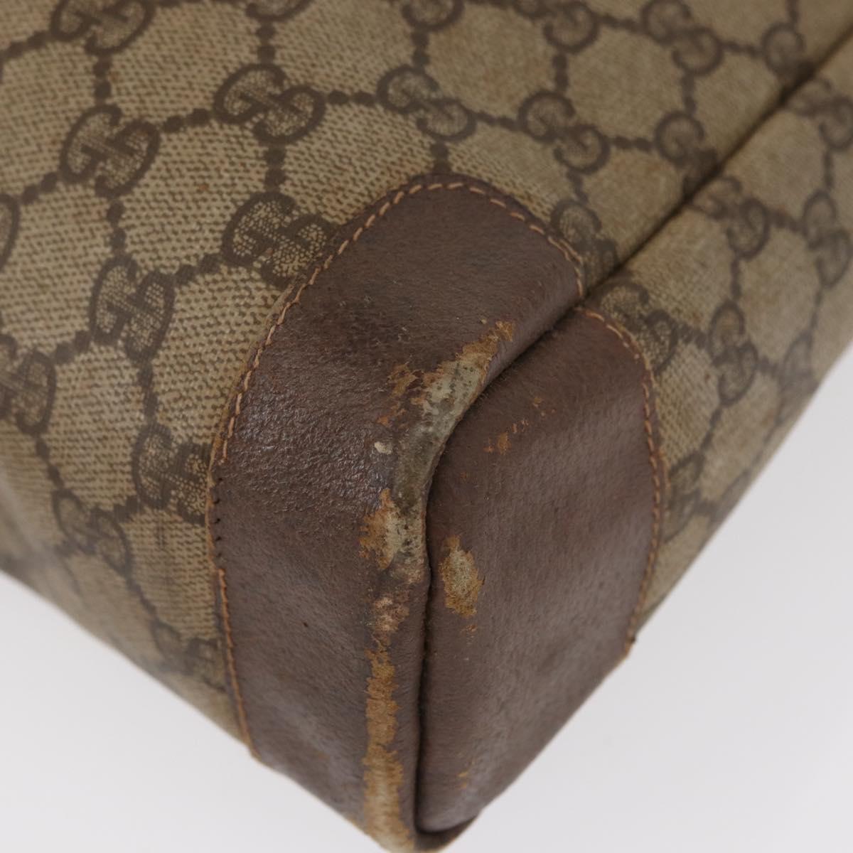 GUCCI GG Supreme Tote Bag PVC Beige Gold 002 123 0035 Auth 151735