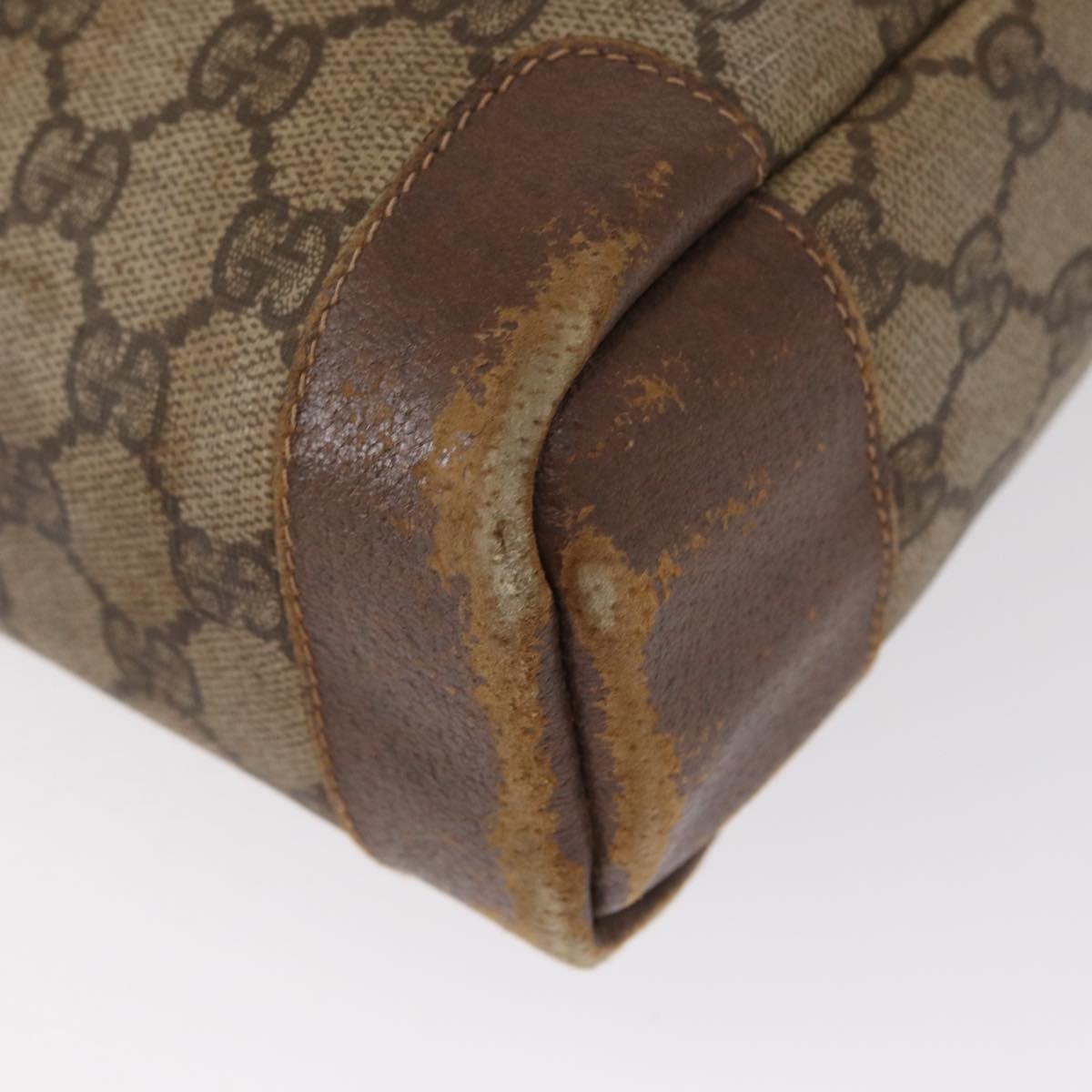 GUCCI GG Supreme Tote Bag PVC Beige Gold 002 123 0035 Auth 151735