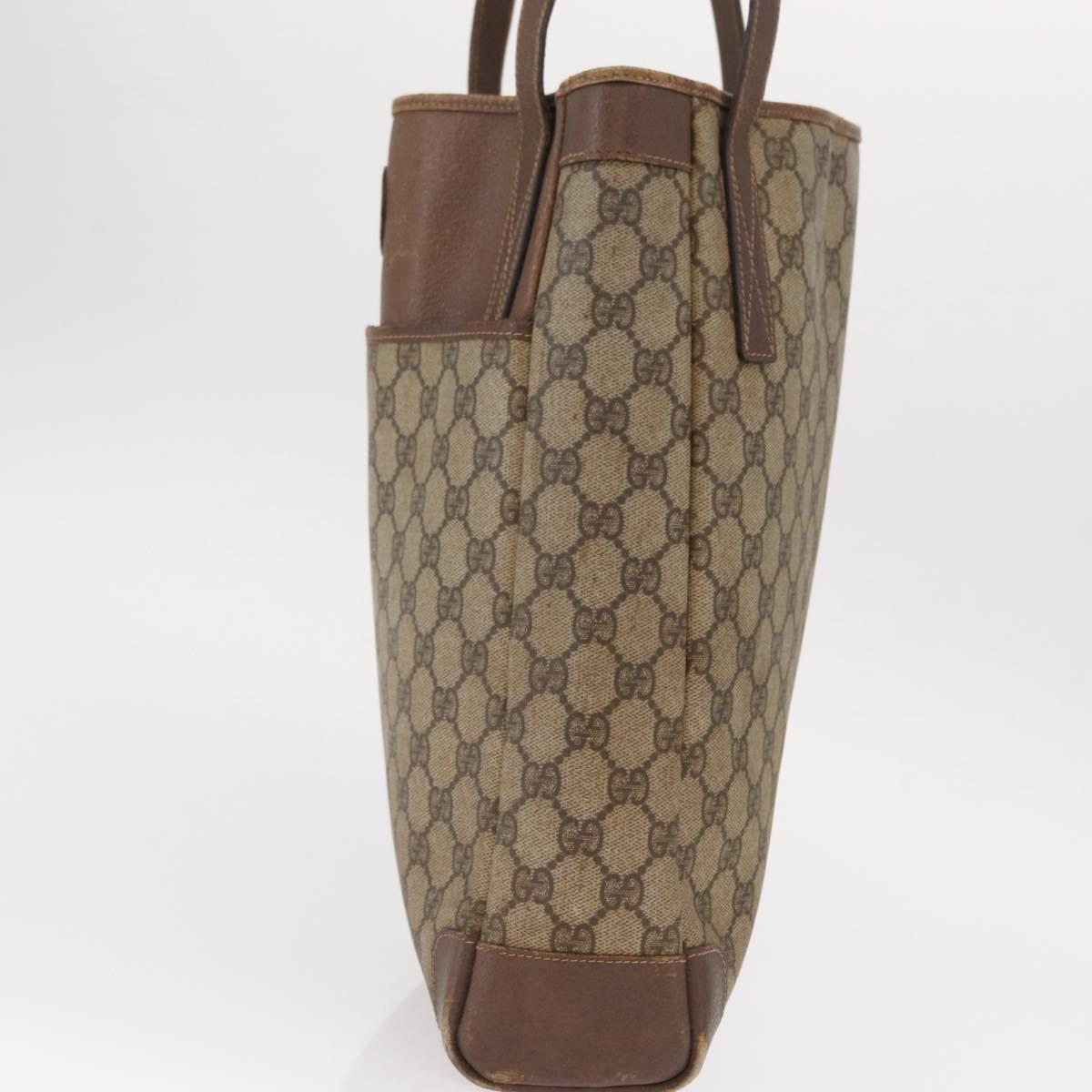 GUCCI GG Supreme Tote Bag PVC Beige Gold 002 123 0035 Auth 151735