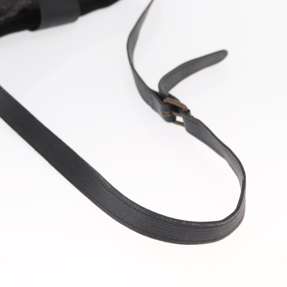 FENDI Zucchino Canvas Shoulder Bag Black Gold Auth 151737