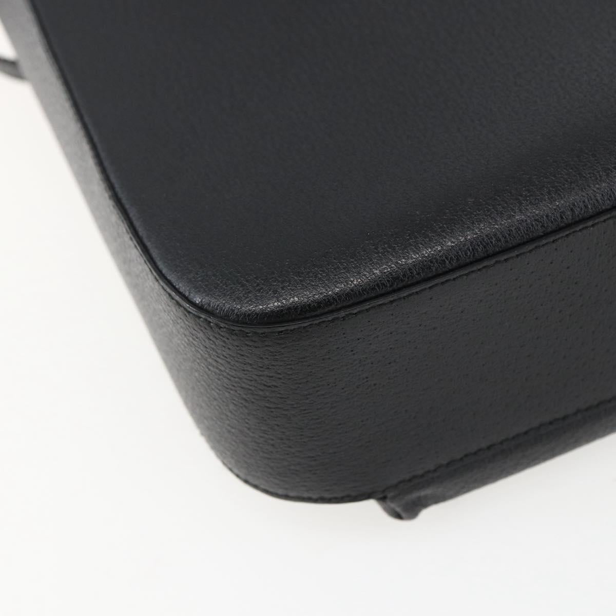 GUCCI Hand Bag Leather 2way Black Silver 002 1118 0463 Auth 151738