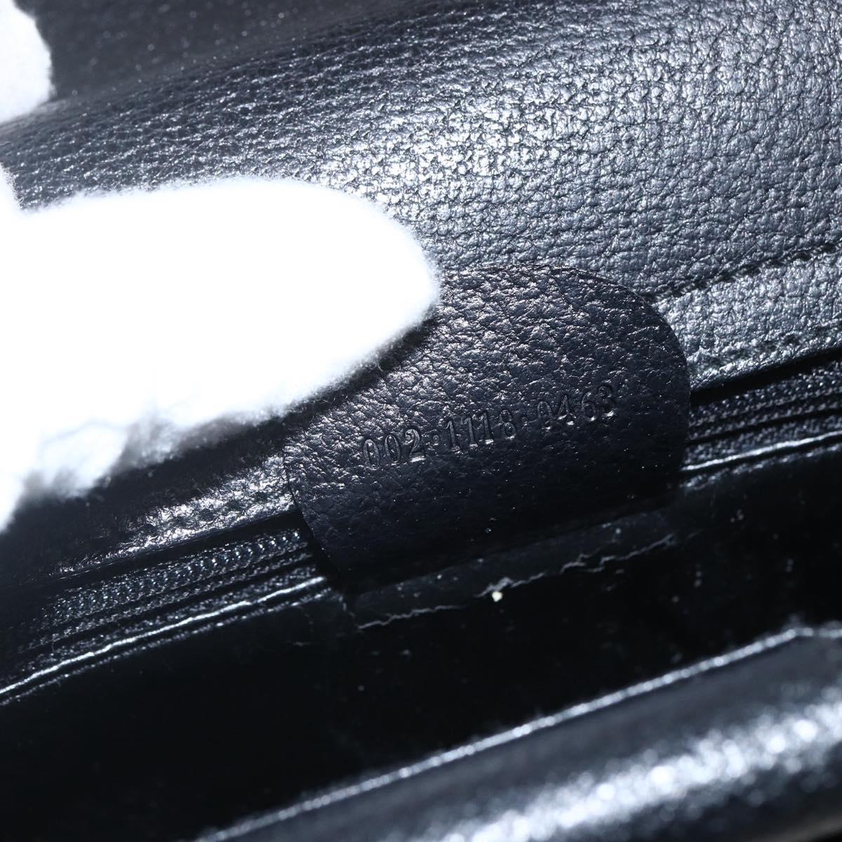 GUCCI Hand Bag Leather 2way Black Silver 002 1118 0463 Auth 151738