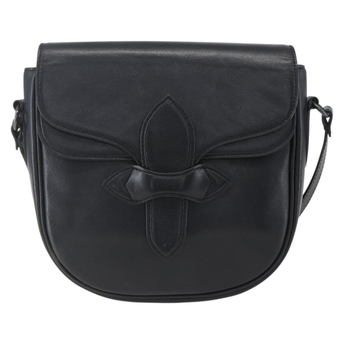 SAINT LAURENT Shoulder Bag Leather Black Auth 151739