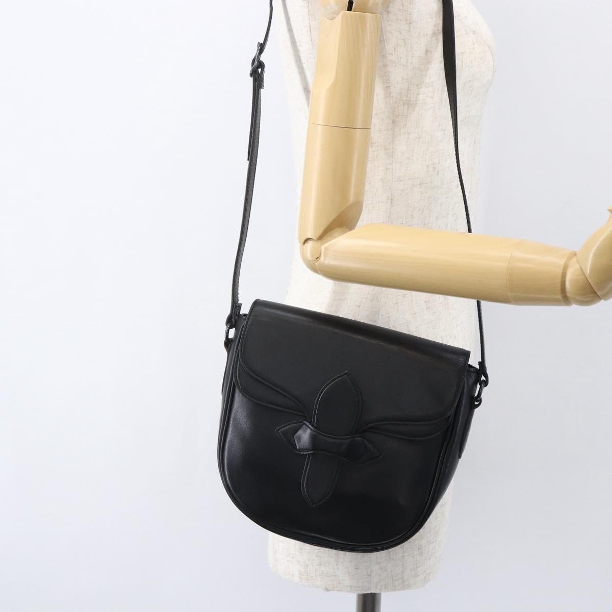 SAINT LAURENT Shoulder Bag Leather Black Auth 151739