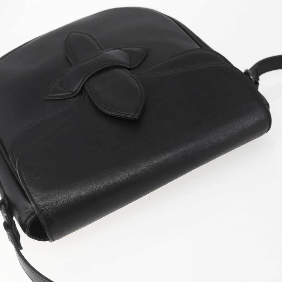 SAINT LAURENT Shoulder Bag Leather Black Auth 151739