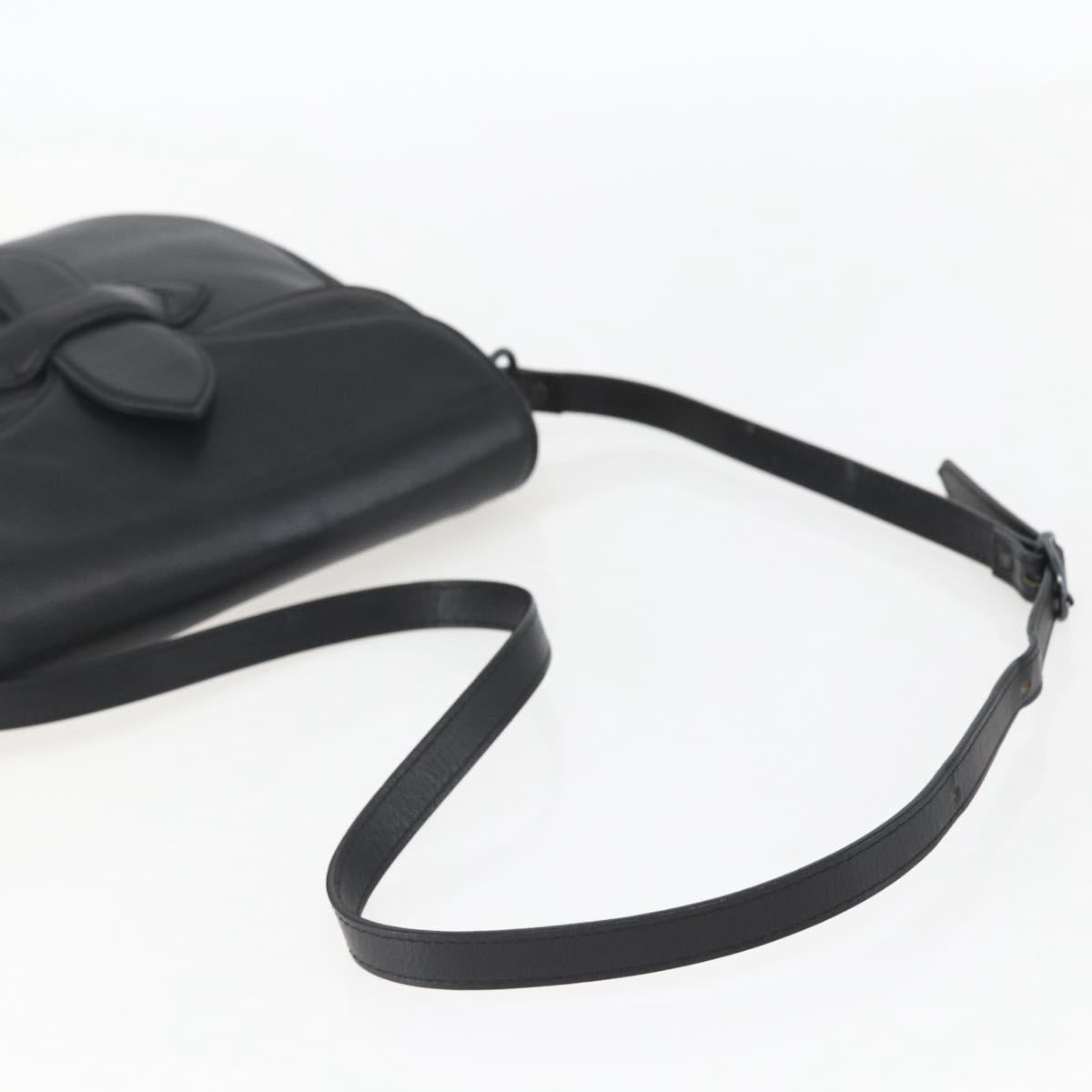 SAINT LAURENT Shoulder Bag Leather Black Auth 151739