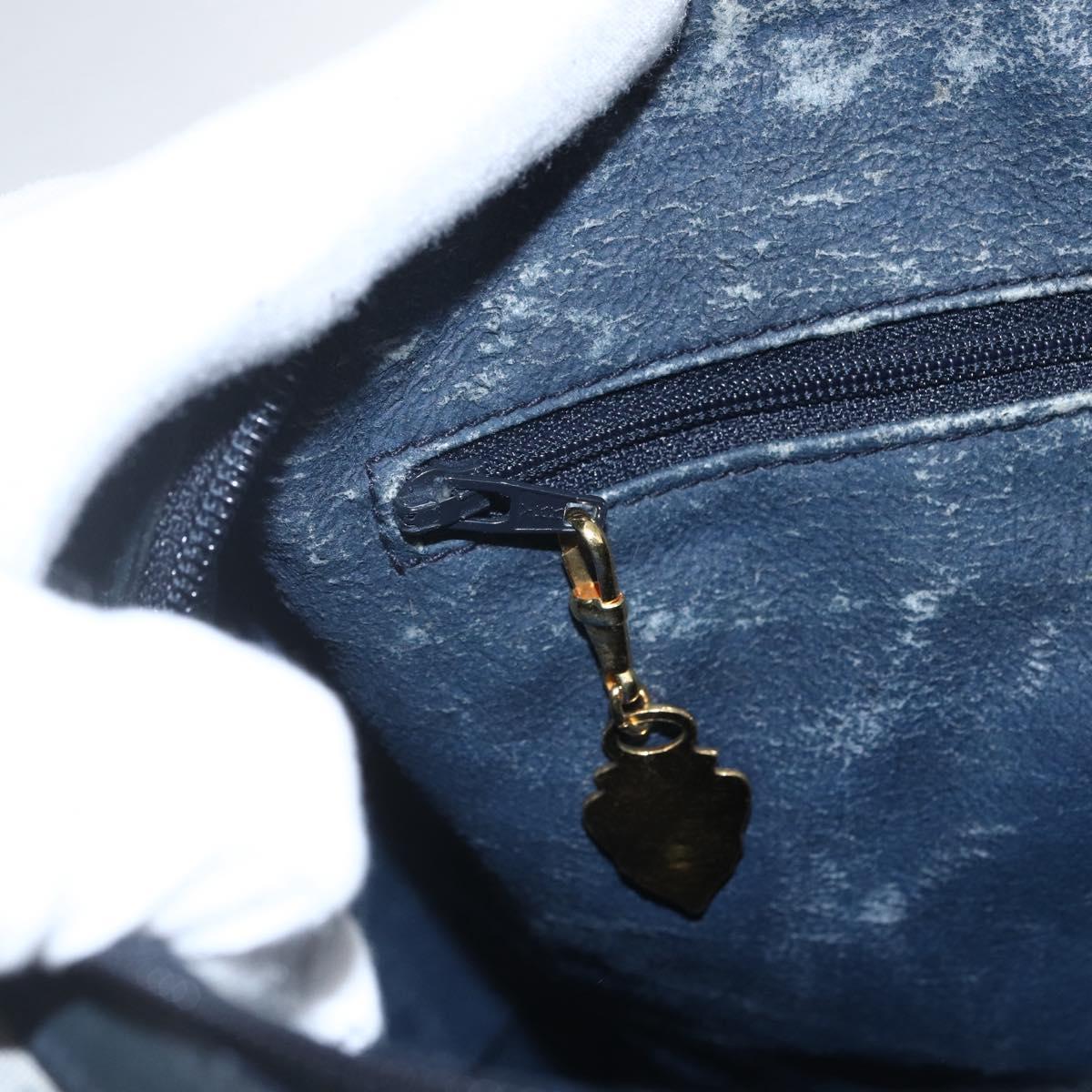 GUCCI Micro GG Supreme Hand Bag PVC 2way Navy Gold 002 122 0033 Auth 151742