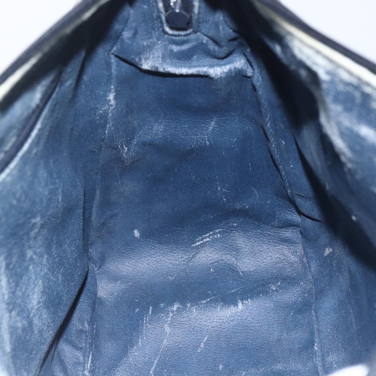 GUCCI Micro GG Supreme Hand Bag PVC 2way Navy Gold 002 122 0033 Auth 151742