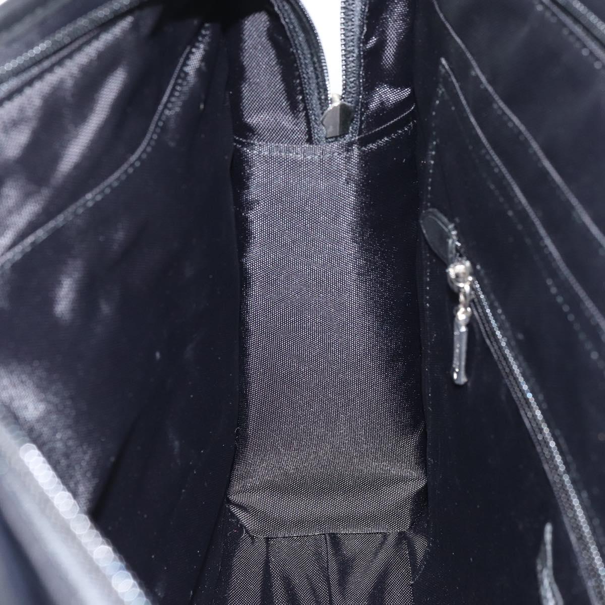 BURBERRY Black label Hand Bag Nylon Black Auth 151745
