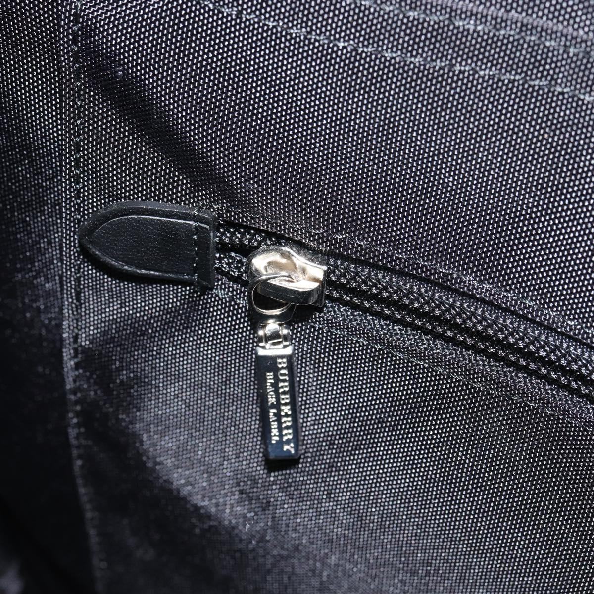 BURBERRY Black label Hand Bag Nylon Black Auth 151745