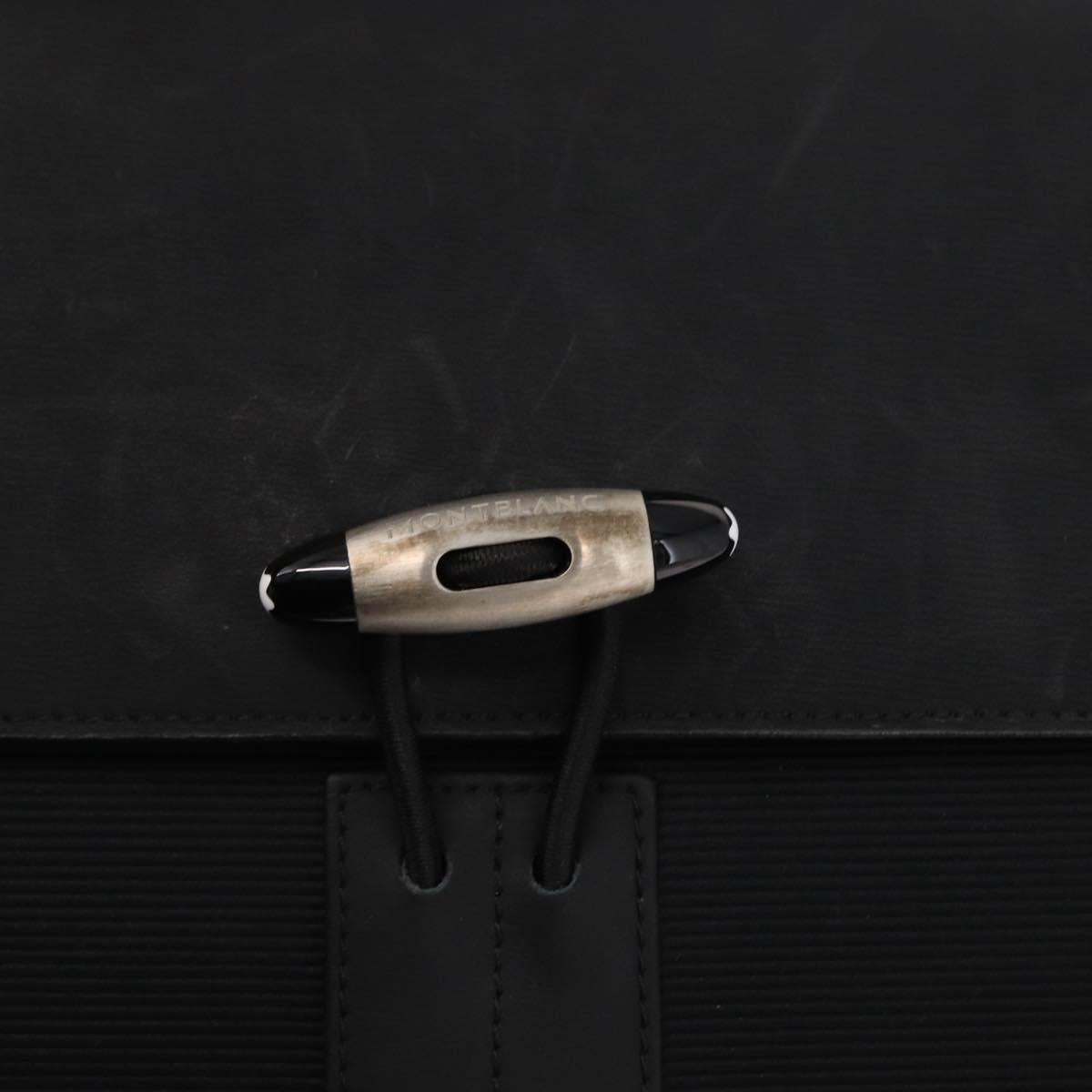 MONTBLANC Hand Bag Canvas Black Auth 151747