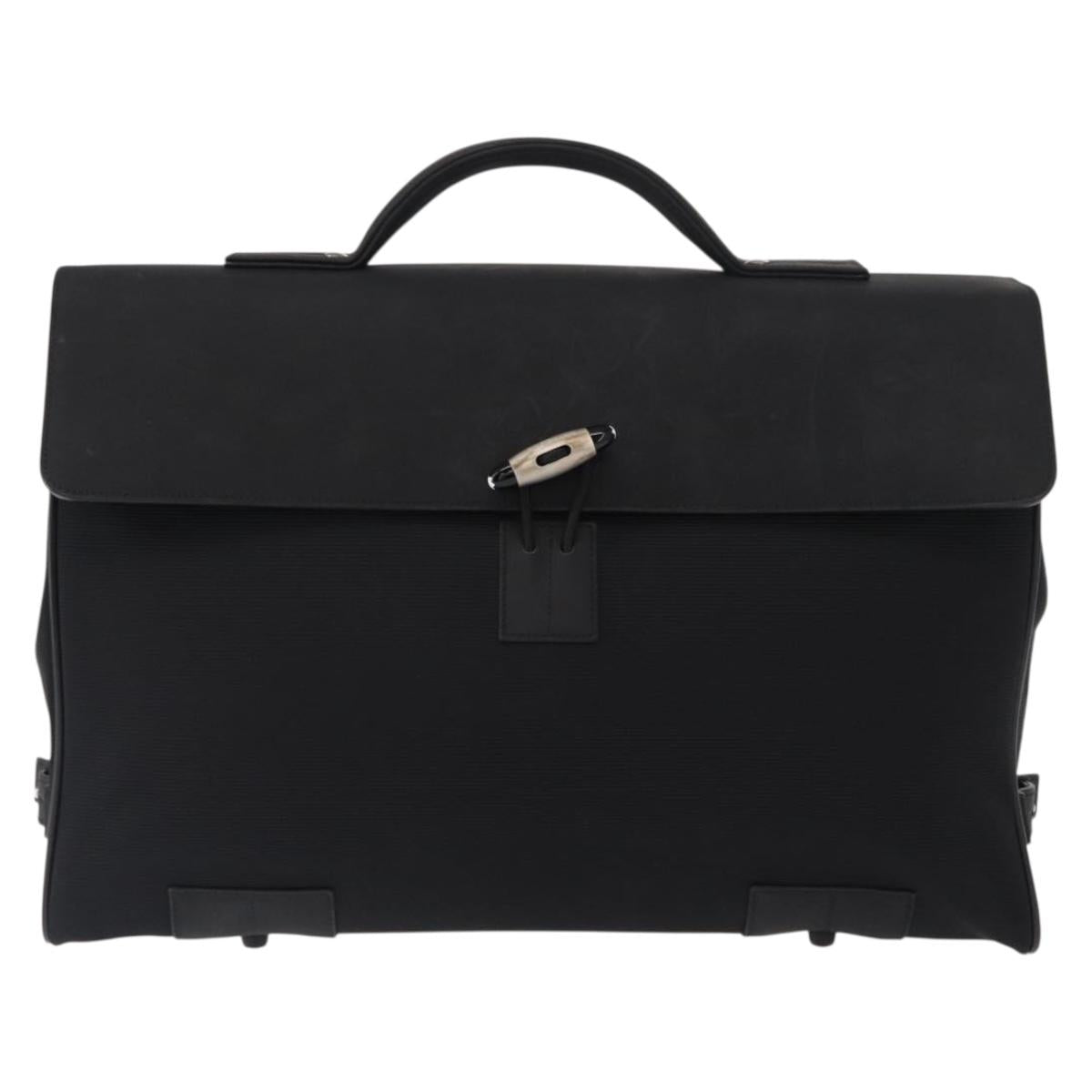 MONTBLANC Hand Bag Canvas Black Auth 151747