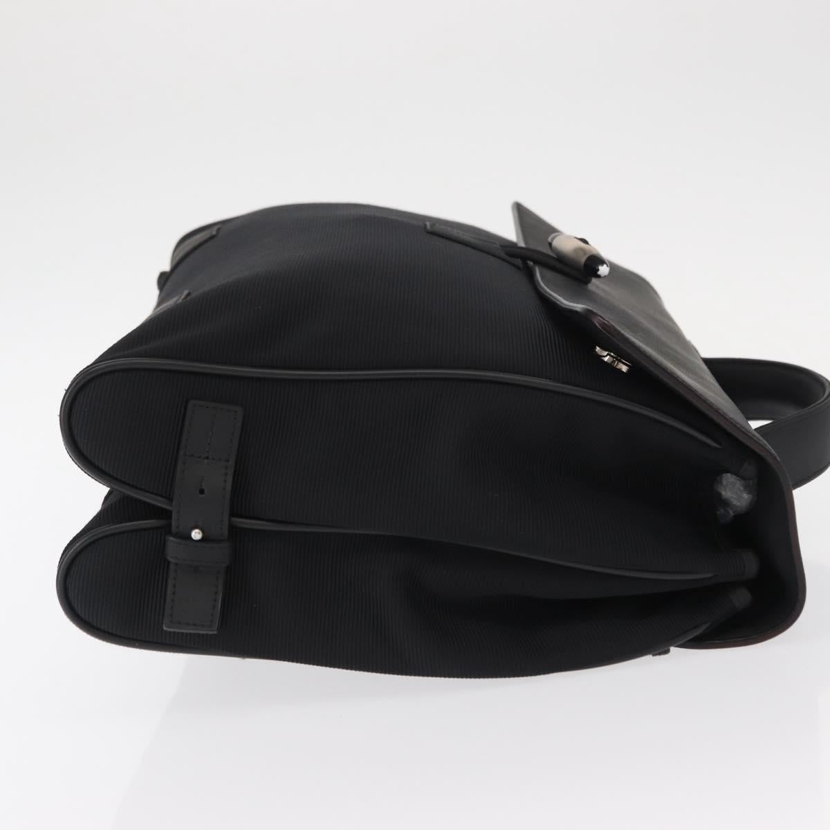 MONTBLANC Hand Bag Canvas Black Auth 151747