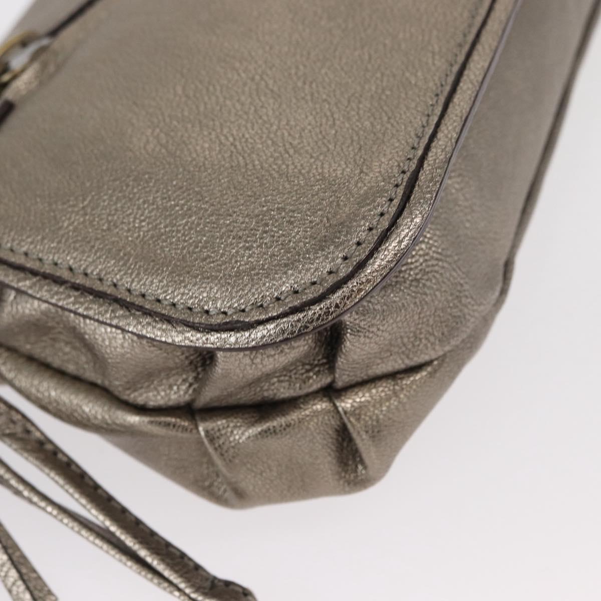 Salvatore Ferragamo Shoulder Bag Leather Silver Auth 151748