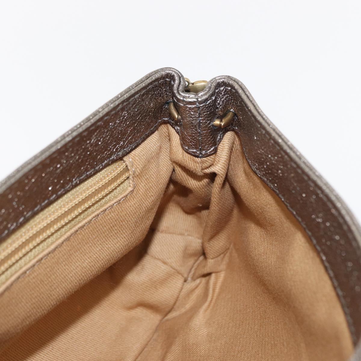 Salvatore Ferragamo Shoulder Bag Leather Silver Auth 151748