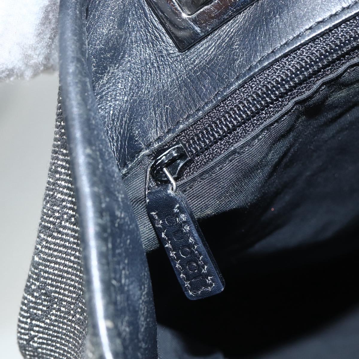 GUCCI GG Canvas Tote Bag Black Silver 31243 Auth 151751