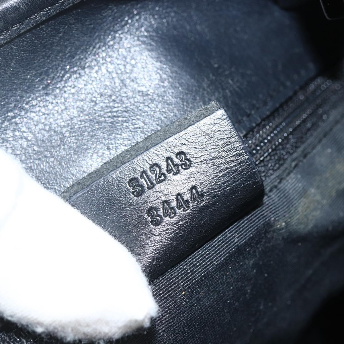 GUCCI GG Canvas Tote Bag Black Silver 31243 Auth 151751