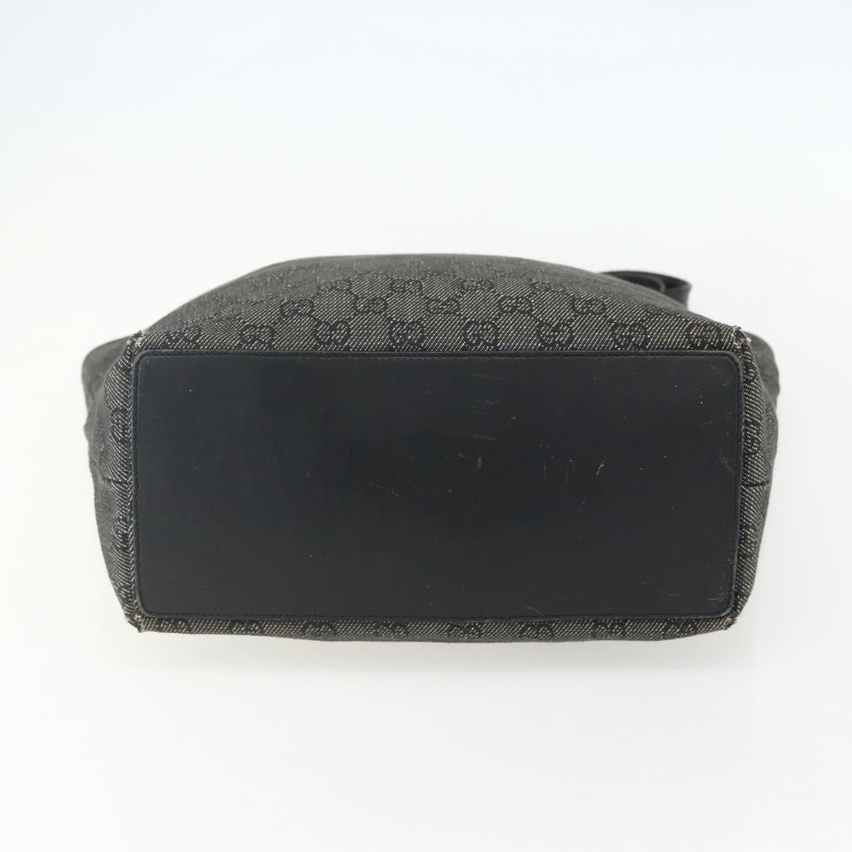 GUCCI GG Canvas Tote Bag Black Silver 31243 Auth 151751