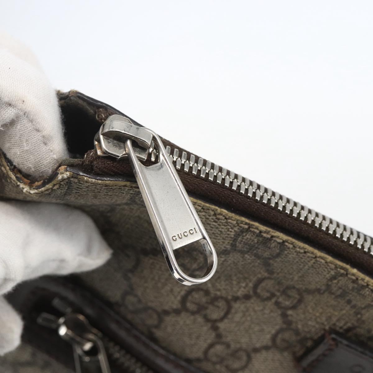 GUCCI GG Supreme Shoulder Bag PVC Leather Beige Silver 406410 Auth 151765