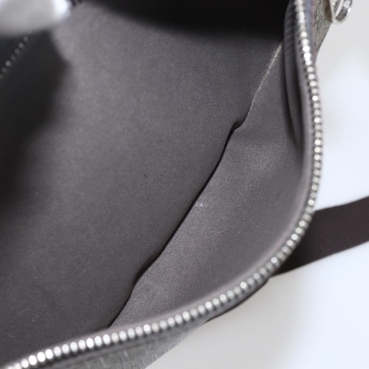 GUCCI GG Supreme Shoulder Bag PVC Leather Beige Silver 406410 Auth 151765