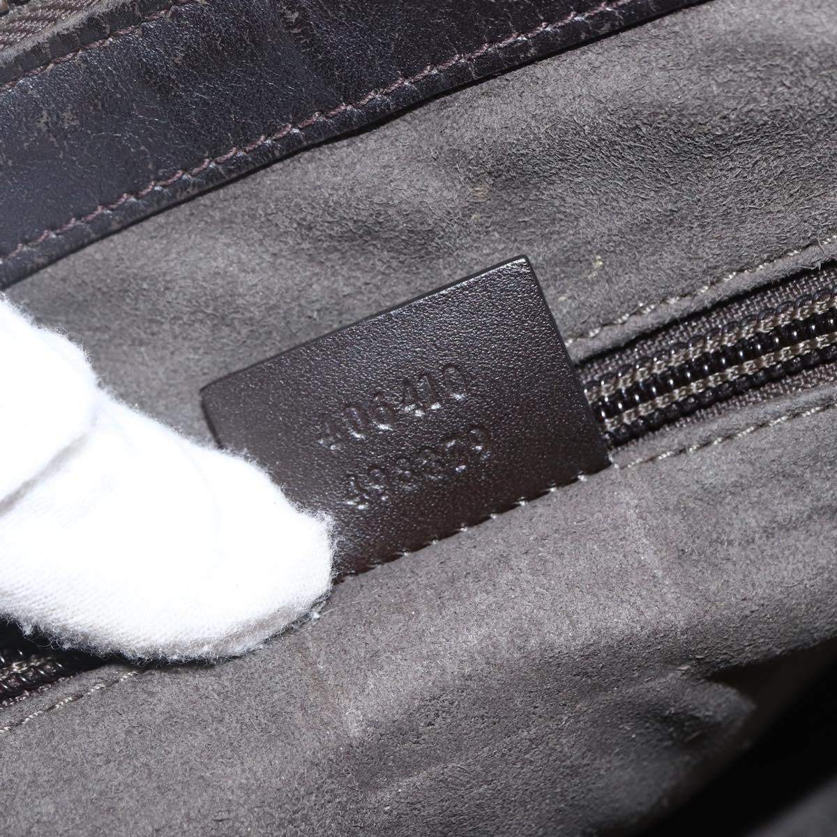 GUCCI GG Supreme Shoulder Bag PVC Leather Beige Silver 406410 Auth 151765