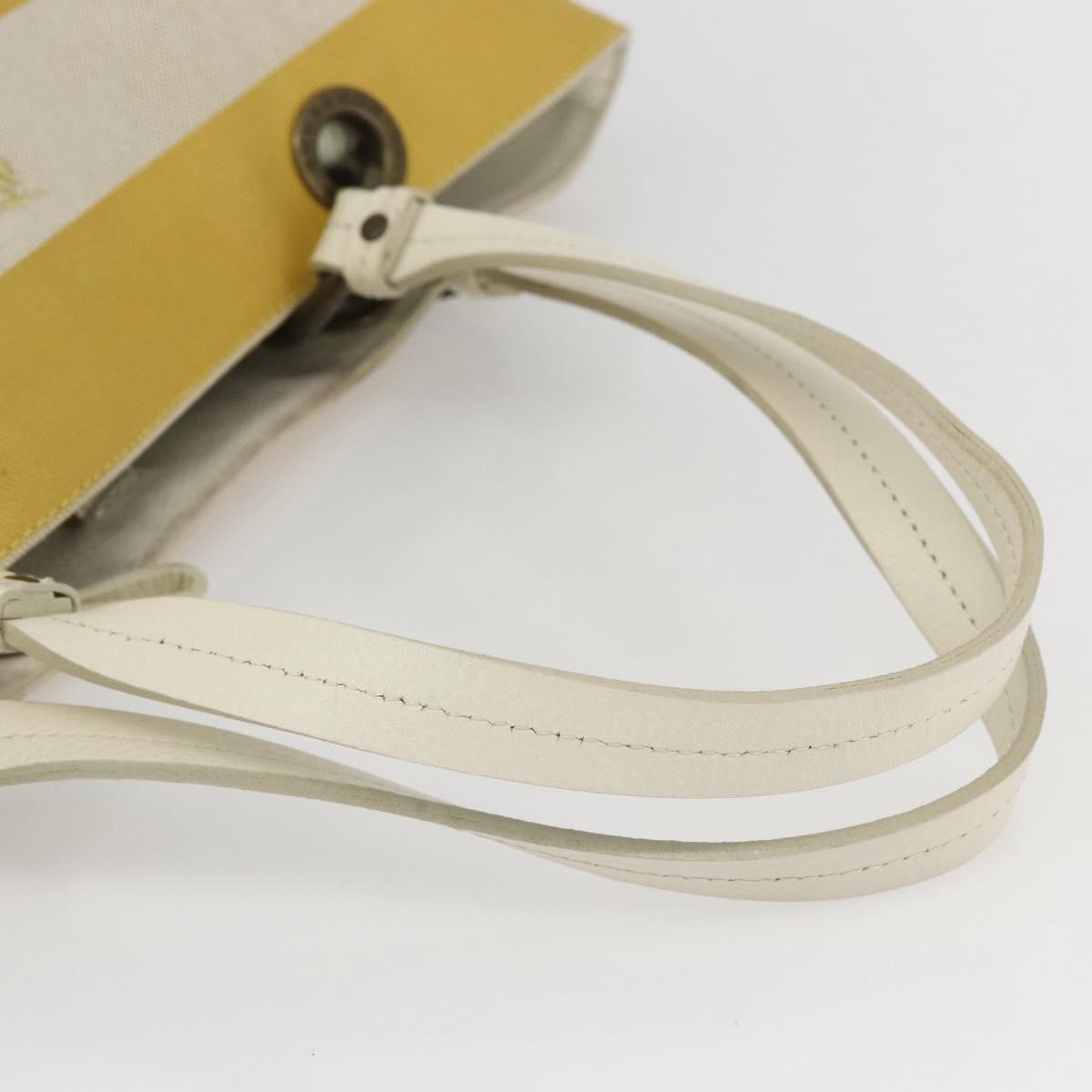BURBERRY Blue Label Tote Bag Canvas Yellow Auth 151770