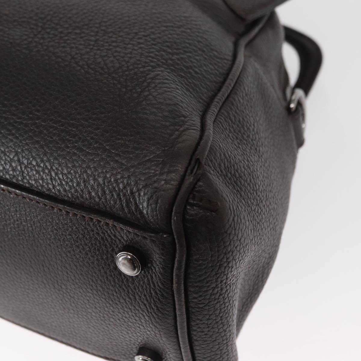 CARTIER Hand Bag Leather Black Auth 151775