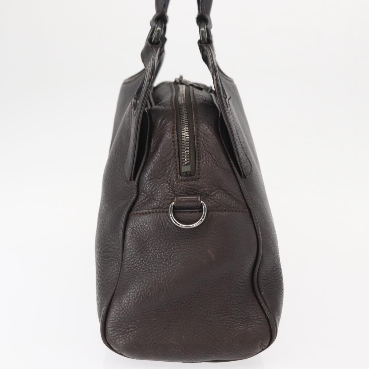 CARTIER Hand Bag Leather Black Auth 151775