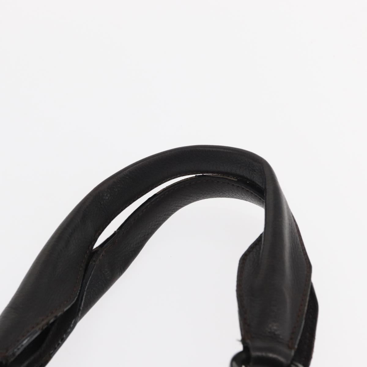 CARTIER Hand Bag Leather Black Auth 151775