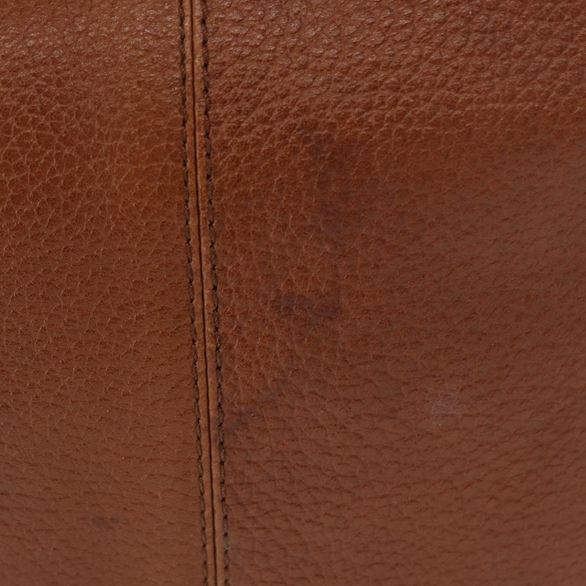 Burberrys Shoulder Bag Leather Brown Gold Auth 151776