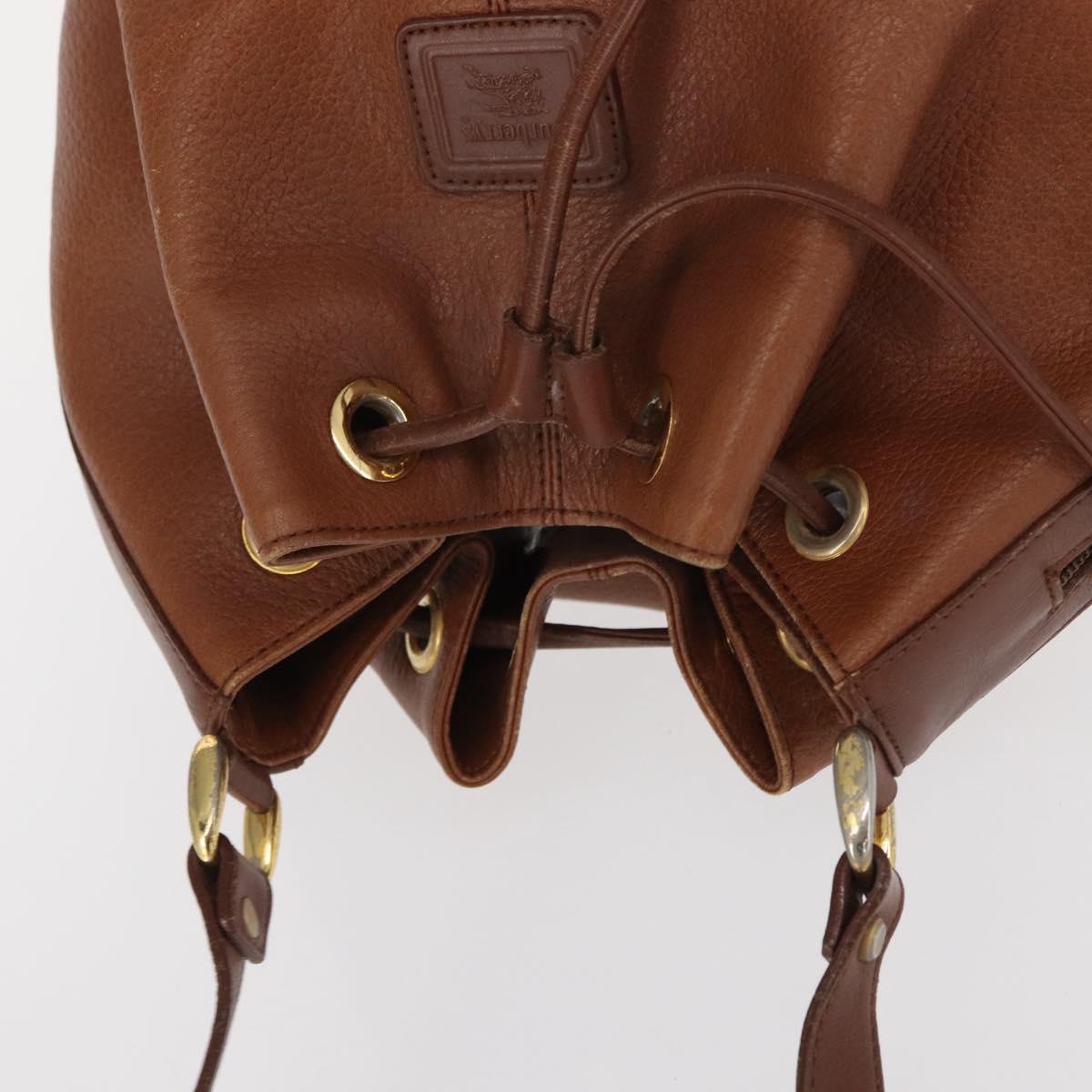 Burberrys Shoulder Bag Leather Brown Gold Auth 151776