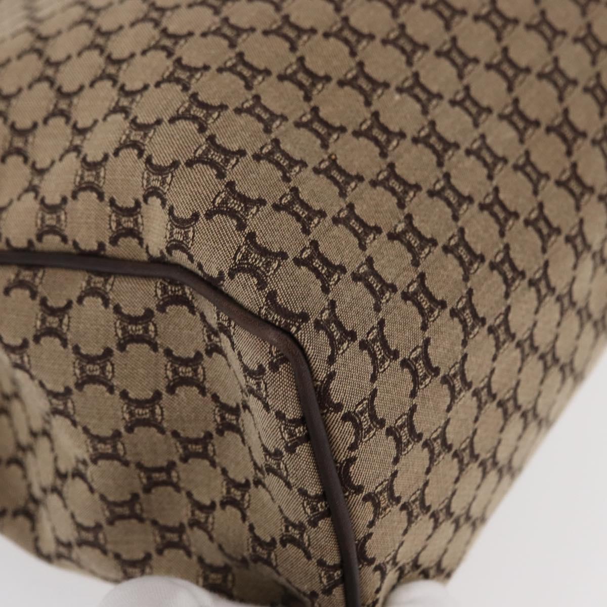 CELINE Macadam Canvas Hand Bag Beige Gold Auth 151779