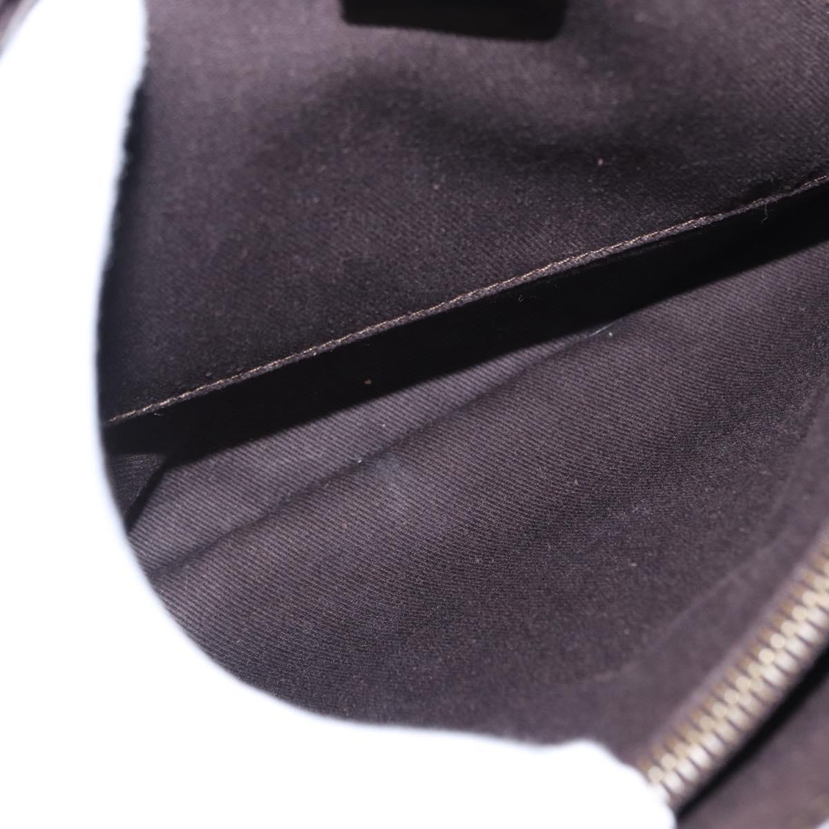 CELINE Macadam Canvas Hand Bag Beige Gold Auth 151779