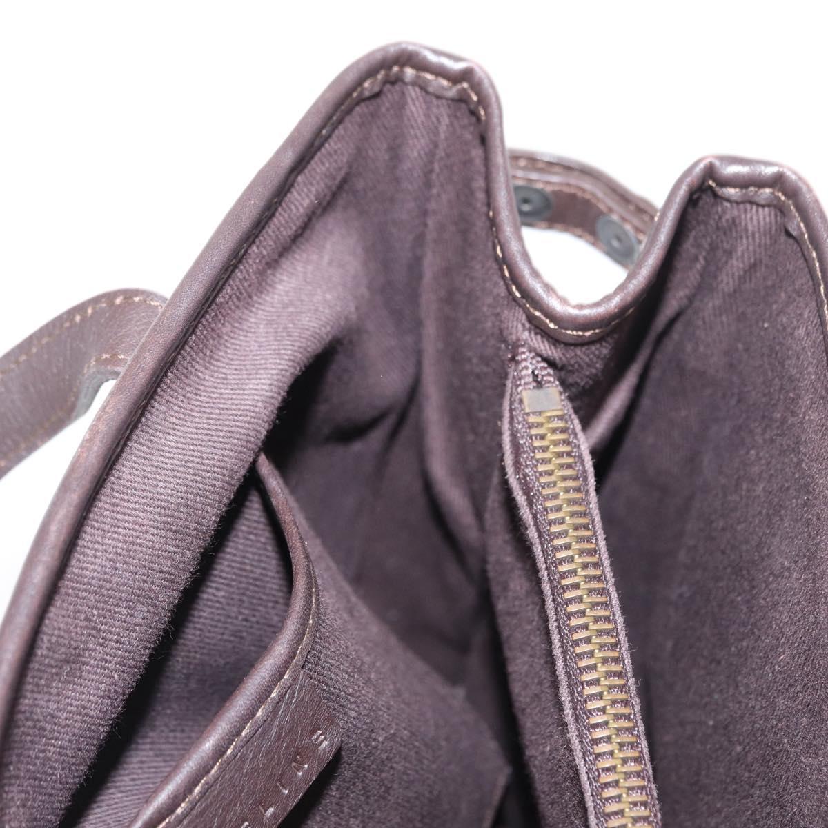 CELINE Macadam Canvas Hand Bag Beige Gold Auth 151779