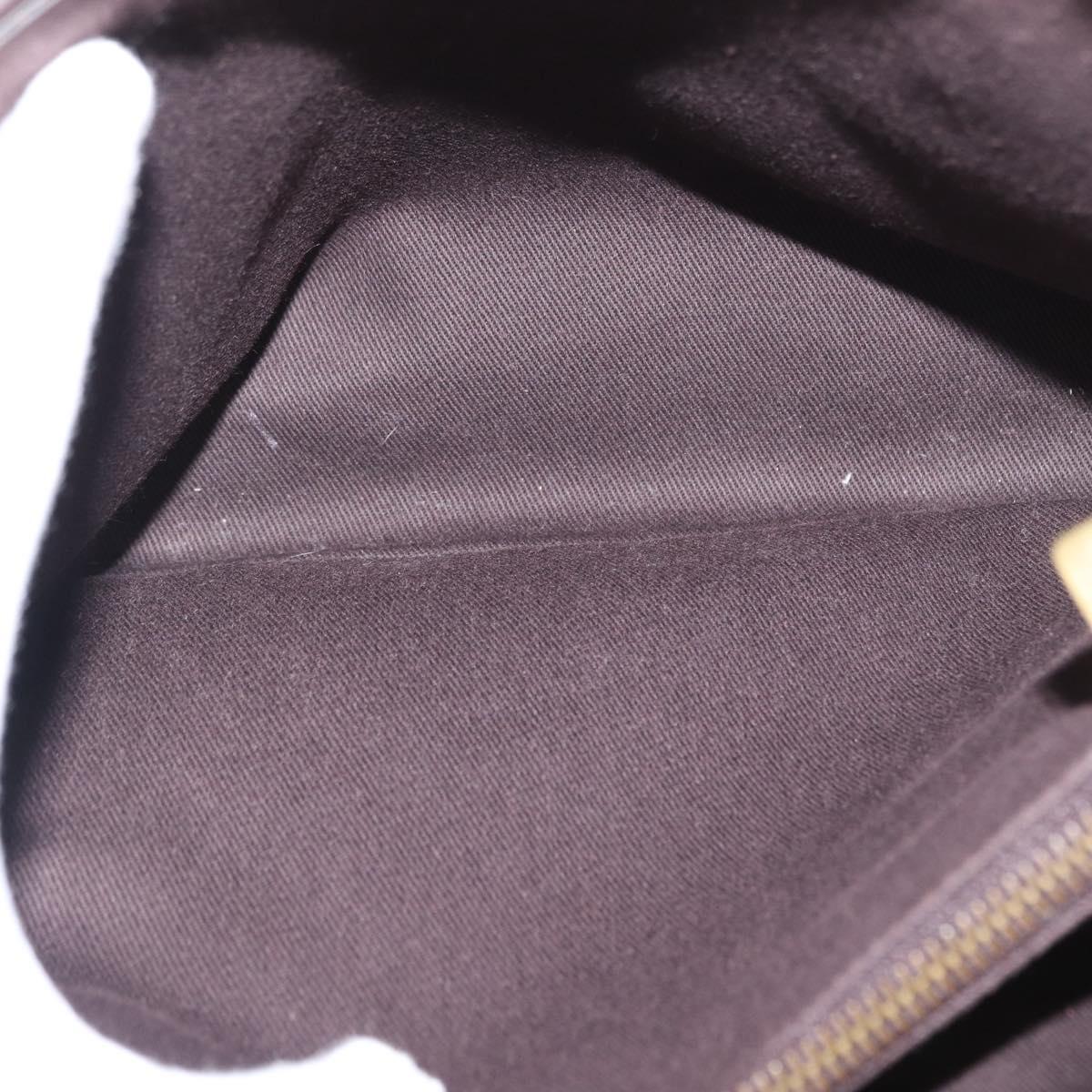 CELINE Macadam Canvas Hand Bag Beige Gold Auth 151779